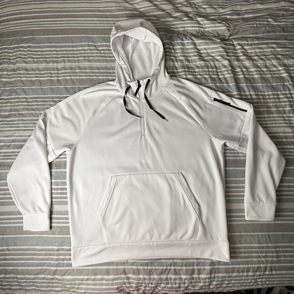 Men's Nike Therma-FIT Pocket Pullover Fitness Hoodie White Size XL